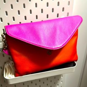 Jcrew pink and red leather purse - no material flaws